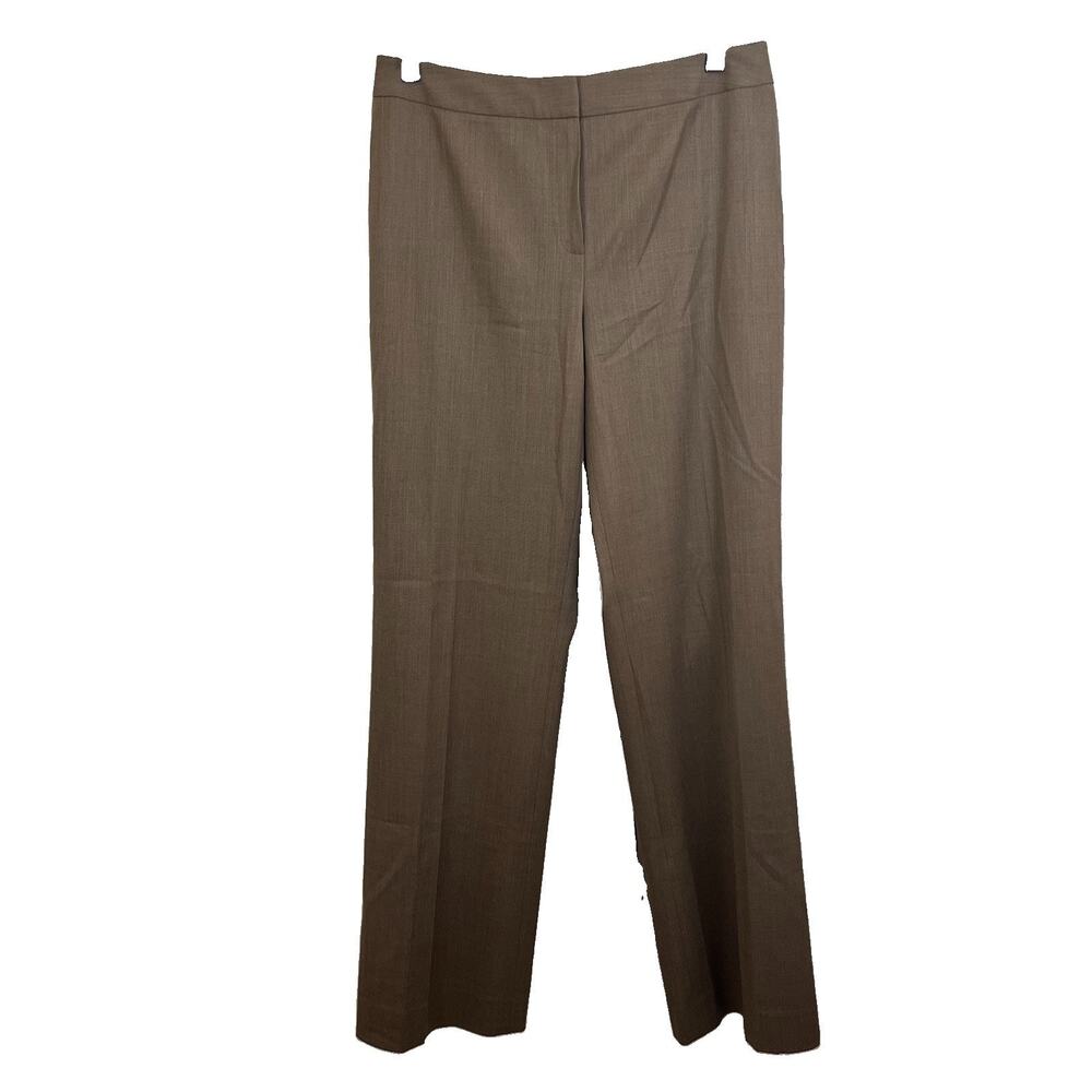 Lafayette 148 Wool Wide Leg Dress Pant Size 8 Brown Quiet Luxury Academia